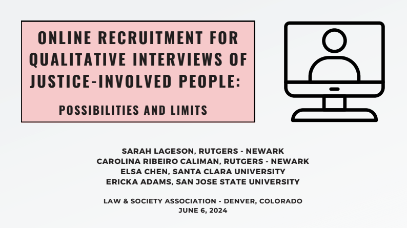 Online Recruitment for Qualitative Interviews of Justice-Involved People - Online Recruitment for Qualitative Interviews of Justice-Involved People- Possib Link to file